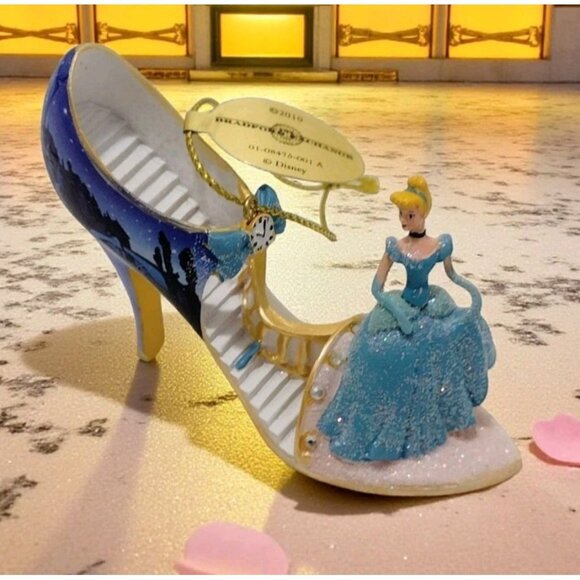 Bradford Exchange Disney Cinderella Slipper Ornament Christmas Princess Glitter - Picture 1 of 6